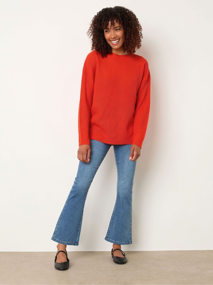 M&Co Orange Funnel Neck Stitch Jumper - Image 2 of 5