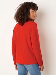 M&Co Orange Funnel Neck Stitch Jumper - Image 3 of 5