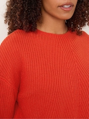 M&Co Orange Funnel Neck Stitch Jumper - Image 4 of 5