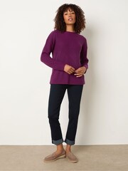 M&Co Purple Funnel Neck Stitch Jumper - Image 2 of 5