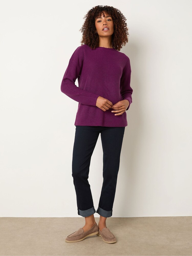 M&Co Purple Funnel Neck Stitch Jumper - Image 2 of 5