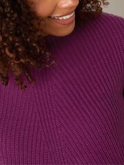 M&Co Purple Funnel Neck Stitch Jumper - Image 4 of 5