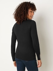 M&Co Black Button Turtle Neck Jumper - Image 2 of 5