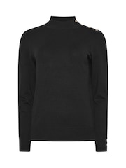 M&Co Black Button Turtle Neck Jumper - Image 5 of 5