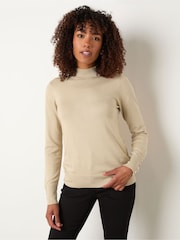M&Co Natural Button Turtle Neck Jumper - Image 1 of 5