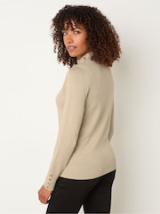 M&Co Natural Button Turtle Neck Jumper - Image 3 of 5