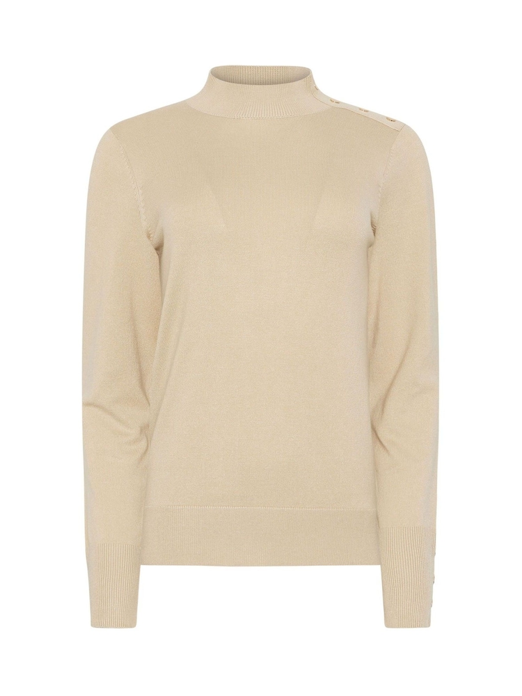 M&Co Natural Button Turtle Neck Jumper - Image 5 of 5