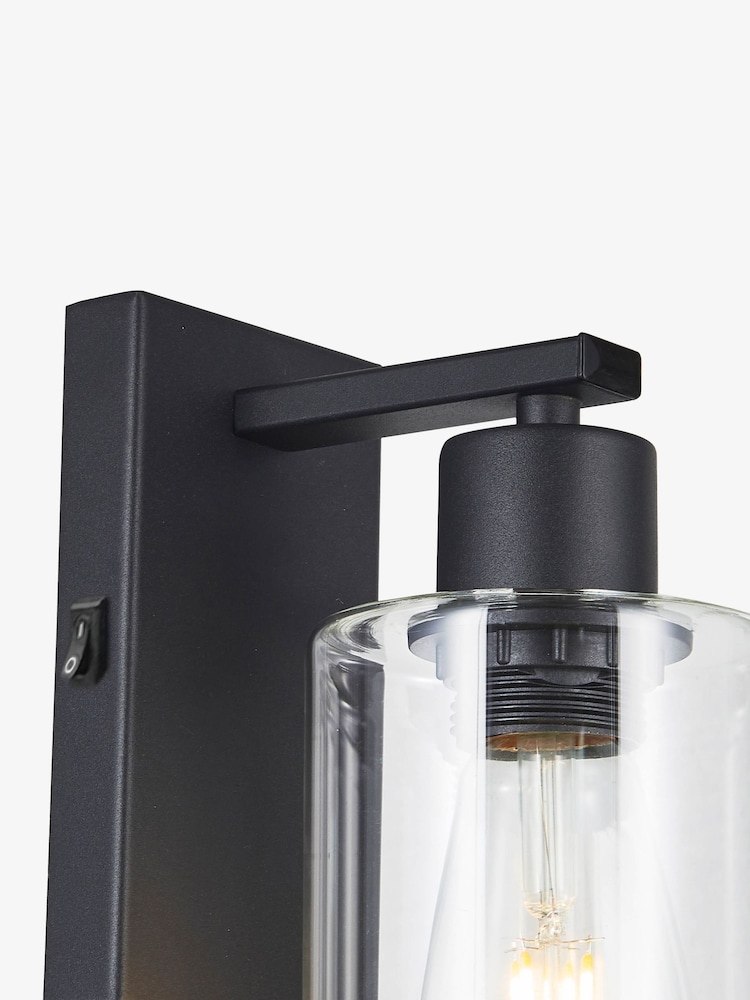 Dar Lighting Matt Black Glass Miu Wall Light - Image 2 of 3 Dar Lighting Matt Black Glass Miu Wall Light - Image 2 of 3