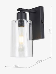 Dar Lighting Matt Black Glass Miu Wall Light - Image 3 of 3