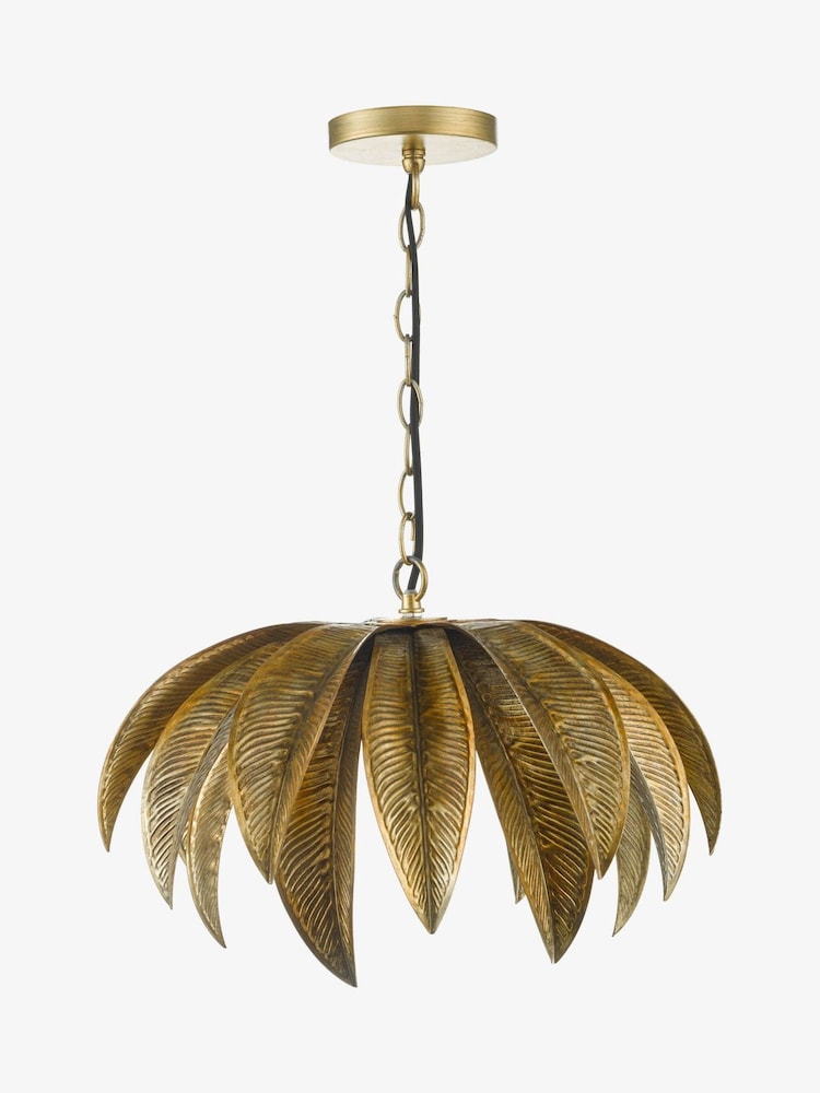 Dar Lighting Antique Gold Cara Pendant Light - Image 2 of 5 Dar Lighting Antique Gold Cara Pendant Light - Image 2 of 5