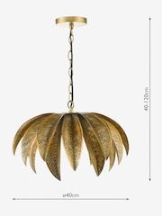 Dar Lighting Antique Gold Cara Pendant Light - Image 3 of 5