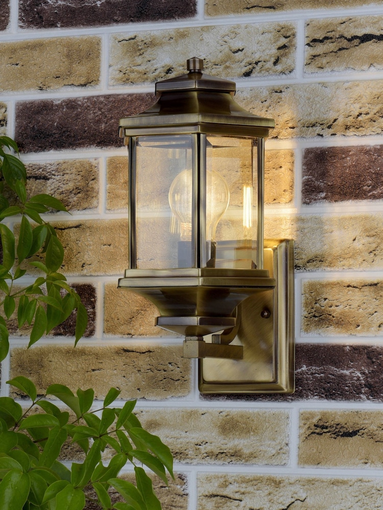 Dar Lighting Aged Brass Glass Ladbroke Wall Light - Image 1 of 6