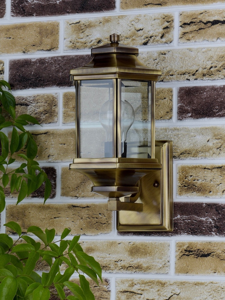 Dar Lighting Aged Brass Glass Ladbroke Wall Light - Image 2 of 6