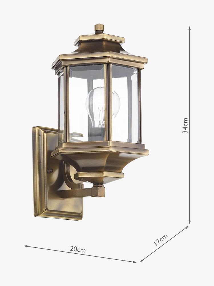 Dar Lighting Aged Brass Glass Ladbroke Wall Light - Image 6 of 6