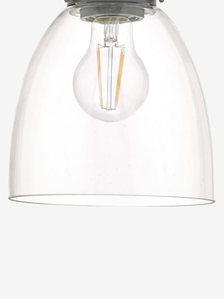 Dar Lighting Antique Chrome Glass Arvin Pendant Ceiling Light - Image 5 of 5