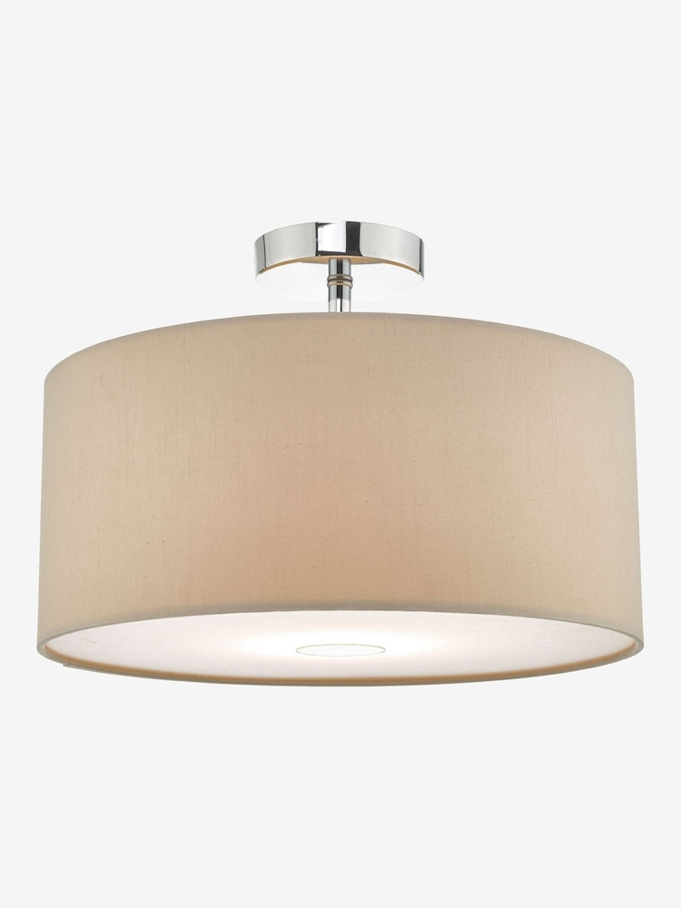 Dar Lighting Taupe Polished Chrome Ronda 40cm Pendant Light - Image 2 of 4 Dar Lighting Taupe Polished Chrome Ronda 40cm Pendant Light - Image 2 of 4