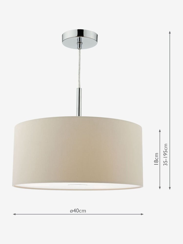 Dar Lighting Taupe Polished Chrome Ronda 40cm Pendant Light - Image 4 of 4 Dar Lighting Taupe Polished Chrome Ronda 40cm Pendant Light - Image 4 of 4