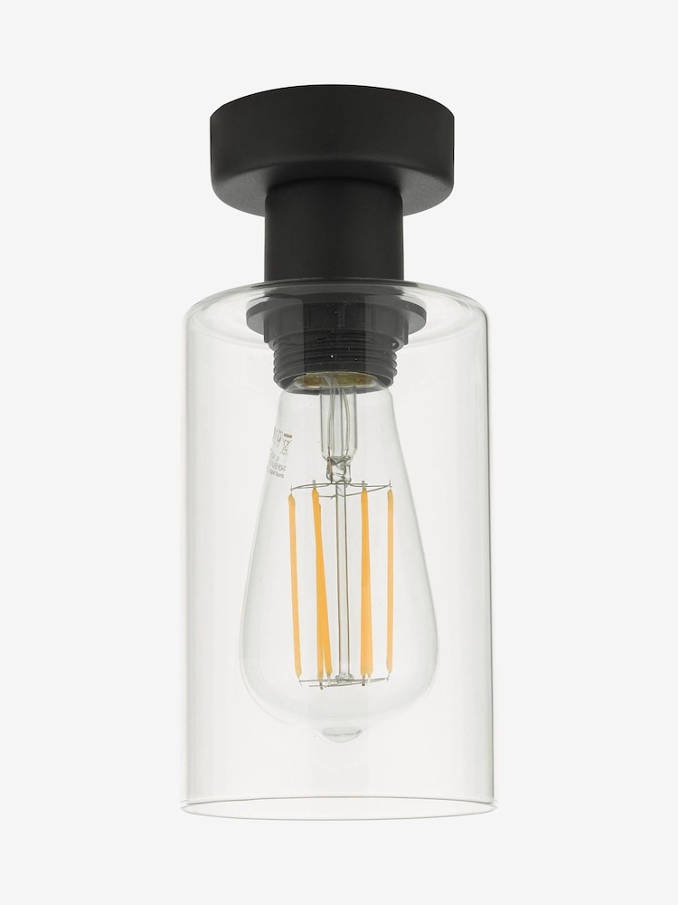 Dar Lighting Matt Black Glass Miu Flush Light - Image 2 of 3 Dar Lighting Matt Black Glass Miu Flush Light - Image 2 of 3