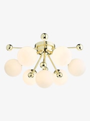 Dar Lighting Polished Gold Opal Glass Ursa 7lt Flush Light - Image 3 of 8