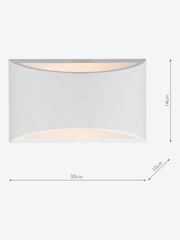 Dar Lighting Paintable Plaster Hove Wall Washer - Image 4 of 4