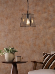 Dar Lighting Matt Black  Glass Brooks Small Pendant - Image 1 of 5