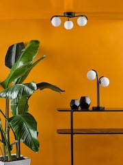 Dar Lighting Matt Black Opal Glass Orlena 3lt Flush Light - Image 2 of 7
