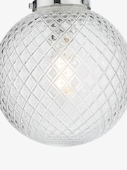 Dar Lighting Polished Chrome Textured Glass Wayne Semi Flush - Image 5 of 5