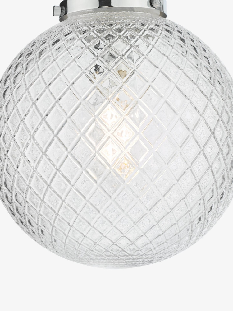 Dar Lighting Polished Chrome Textured Glass Wayne Semi Flush - Image 5 of 5 Dar Lighting Polished Chrome Textured Glass Wayne Semi Flush - Image 5 of 5