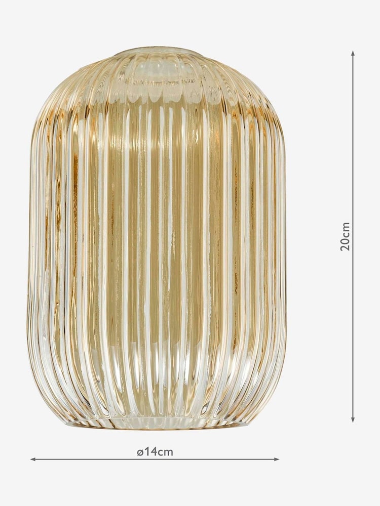 Dar Lighting Champagne Ribbed Glass Easy Fit Sawyer Pendant Light - Image 4 of 4