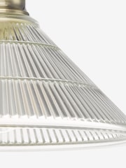 Dar Lighting Antique Brass Ribbed Glass Boyd Flush Fitting Ceiling Light - Image 4 of 6