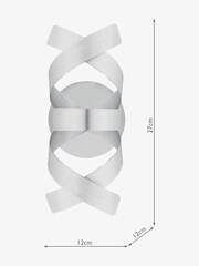 Dar Lighting Brushed Aluminium Polished Chrome Rawley Wall Light - Image 4 of 4