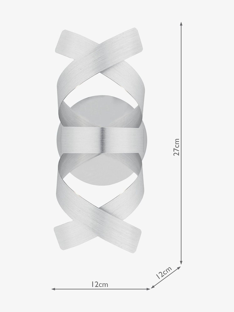 Dar Lighting Brushed Aluminium Polished Chrome Rawley Wall Light - Image 4 of 4 Dar Lighting Brushed Aluminium Polished Chrome Rawley Wall Light - Image 4 of 4