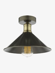 Dar Lighting Matt Grey Antique Brass Jalen Flush Light - Image 4 of 6