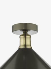 Dar Lighting Matt Grey Antique Brass Jalen Flush Light - Image 5 of 6