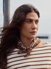 Seasalt Cornwall Brown Sailor 3/4 Sleeve Top in Cotton Jersey - Image 4 of 9