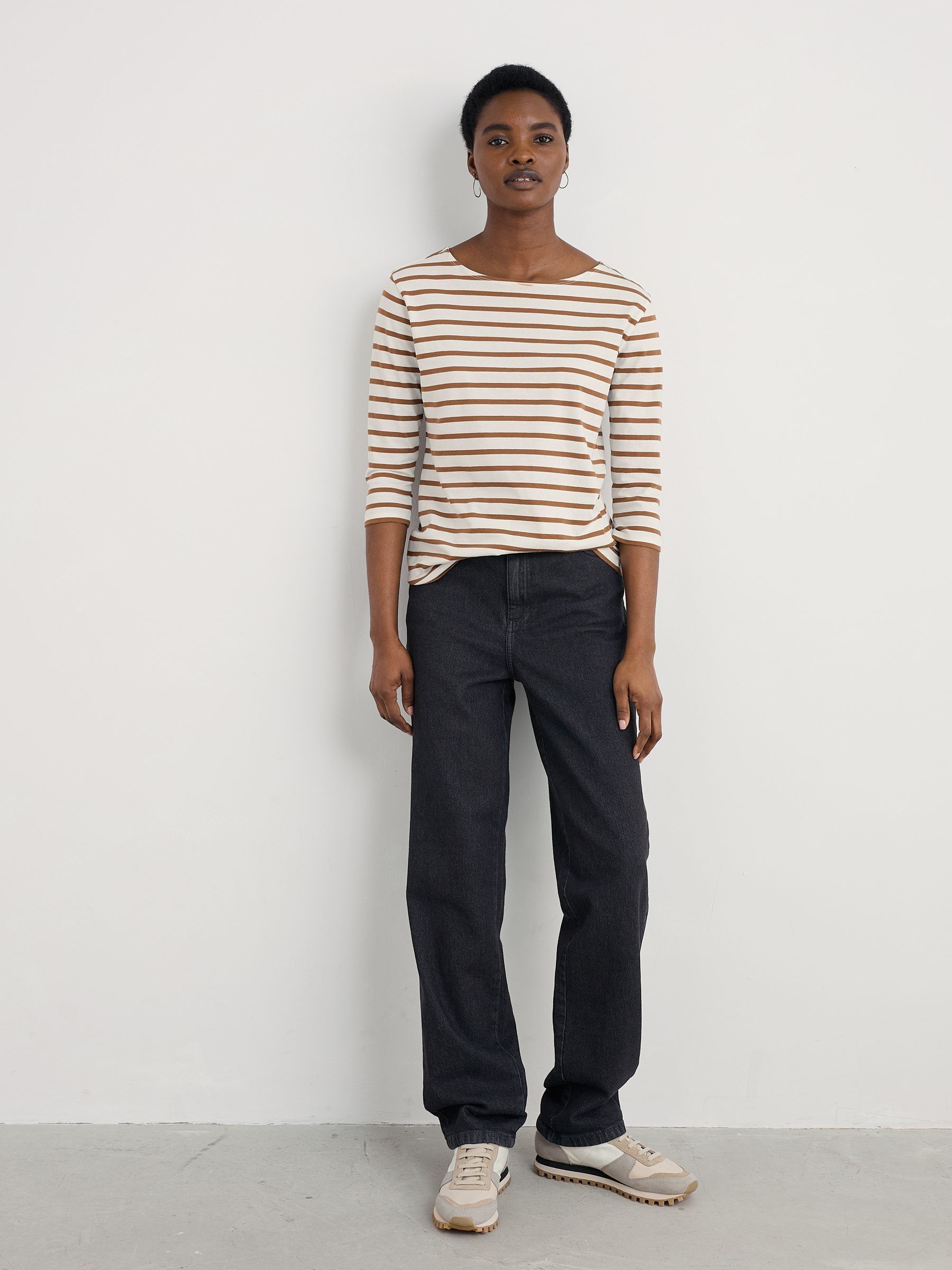 Buy Seasalt Cornwall Chalk Toffee Sailor 3/4 Sleeve Cotton Top