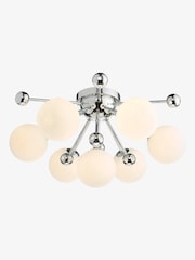 Dar Lighting Polished Chrome Opal Glass Ursa 7lt Flush Light - Image 3 of 8
