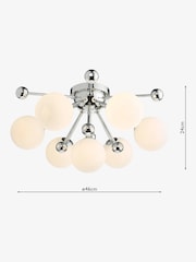 Dar Lighting Polished Chrome Opal Glass Ursa 7lt Flush Light - Image 4 of 8