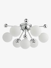Dar Lighting Polished Chrome Opal Glass Ursa 7lt Flush Light - Image 5 of 8