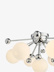 Dar Lighting Polished Chrome Opal Glass Ursa 7lt Flush Light - Image 7 of 8