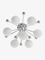 Dar Lighting Polished Chrome Opal Glass Ursa 7lt Flush Light - Image 8 of 8