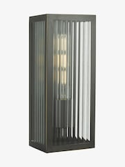 Dar Lighting Rubbed Bronze Ribbed Glass Small Keegan Wall Light - Image 2 of 5