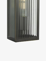 Dar Lighting Rubbed Bronze Ribbed Glass Small Keegan Wall Light - Image 4 of 5