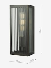 Dar Lighting Rubbed Bronze Ribbed Glass Small Keegan Wall Light - Image 5 of 5