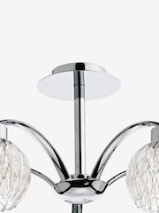 Dar Lighting Polished Chrome Ribbed Glass Yasmin 5lt Semi Flush Light - Image 2 of 4