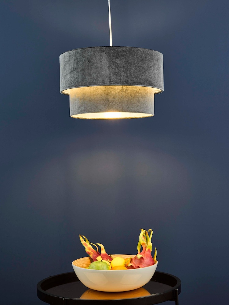 Dar Lighting Grey Easy Fit Suvan Pendant Light - Image 1 of 6 Dar Lighting Grey Easy Fit Suvan Pendant Light - Image 1 of 6
