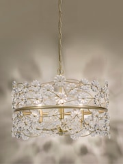 Dar Lighting Satin Gold Glass Fonda 3lt Pendant Light - Image 1 of 6