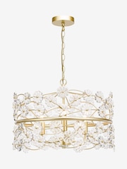 Dar Lighting Satin Gold Glass Fonda 3lt Pendant Light - Image 2 of 6
