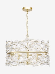Dar Lighting Satin Gold Glass Fonda 3lt Pendant Light - Image 3 of 6