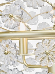 Dar Lighting Satin Gold Glass Fonda 3lt Pendant Light - Image 5 of 6